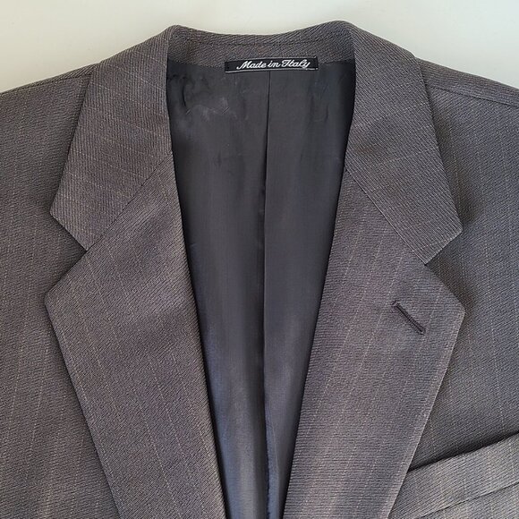 Giorgio Armani Virgin Wool Blazer Made in Italy Size 41 Reg One Button Striped - Picture 5 of 14